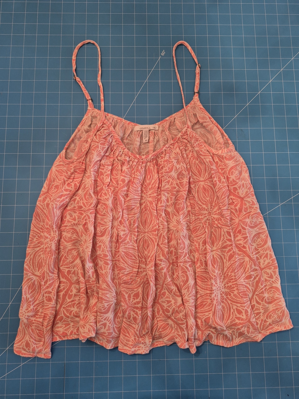 O'Neill Coral Pink Floral Spaghetti Strap Camisole